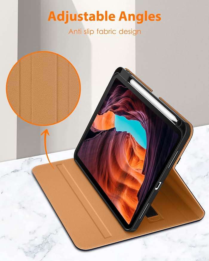 DTTO for iPad (A16) 11th Generation Case 11 Inch 2025, iPad 10th Generation Case 10.9 Inch 2022, Premium Leather Business Folio Stand Cover with Pencil Holder - Auto Wake/Sleep, Navy Blue - Image 3