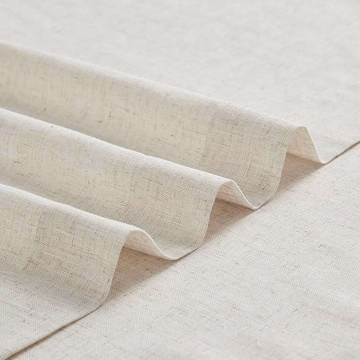Vision Home Natural Pinch Pleated Semi Sheer Curtains Textured Linen Blended Light Filtering Window Curtains 84 inch for Living Room Bedroom Pinch Pleat Drapes with Hooks 2 Panels 42" Wx84 L - Image 8