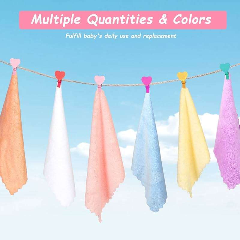 Orighty Baby Washcloths 24-Pack (7''x9''), Microfiber Coral Fleece Baby Towels, Super Soft and Absorbent Wash Cloths for Newborns, Infants and Toddlers, Gentle on Delicate Skin for Face Hands and Body - Image 4
