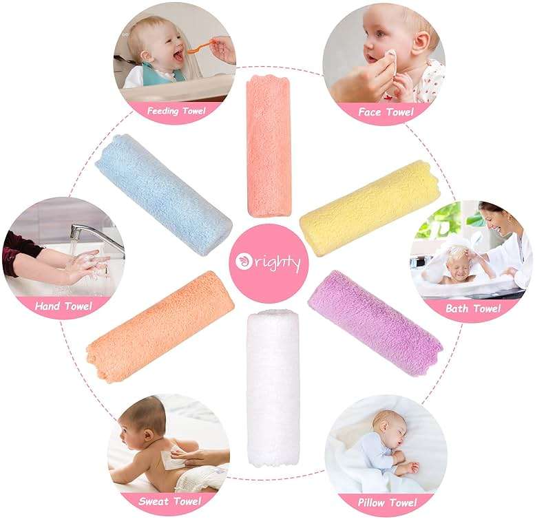 Orighty Baby Washcloths 24-Pack (7''x9''), Microfiber Coral Fleece Baby Towels, Super Soft and Absorbent Wash Cloths for Newborns, Infants and Toddlers, Gentle on Delicate Skin for Face Hands and Body - Image 6