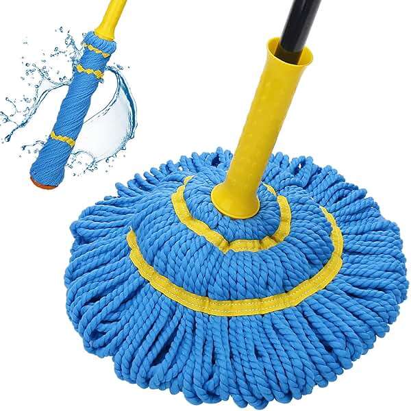Self-Wringing Twist Mops for Floor Cleaning, Microfiber Floor mop with 57 " Long Handle, Easy Wringing Mop for Hardwood Commercial Household Clean - Image 1