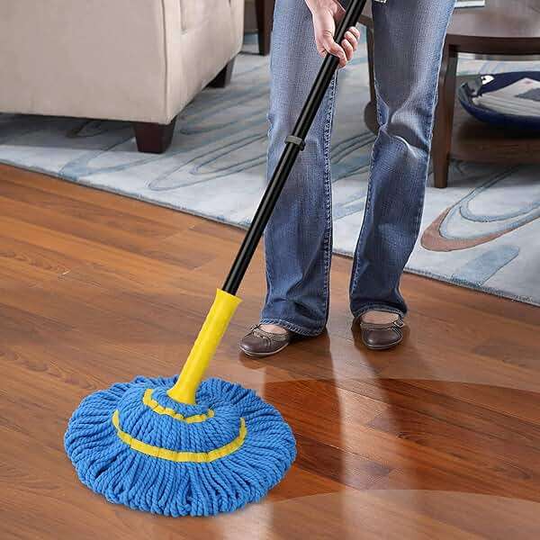 Self-Wringing Twist Mops for Floor Cleaning, Microfiber Floor mop with 57 " Long Handle, Easy Wringing Mop for Hardwood Commercial Household Clean - Image 2