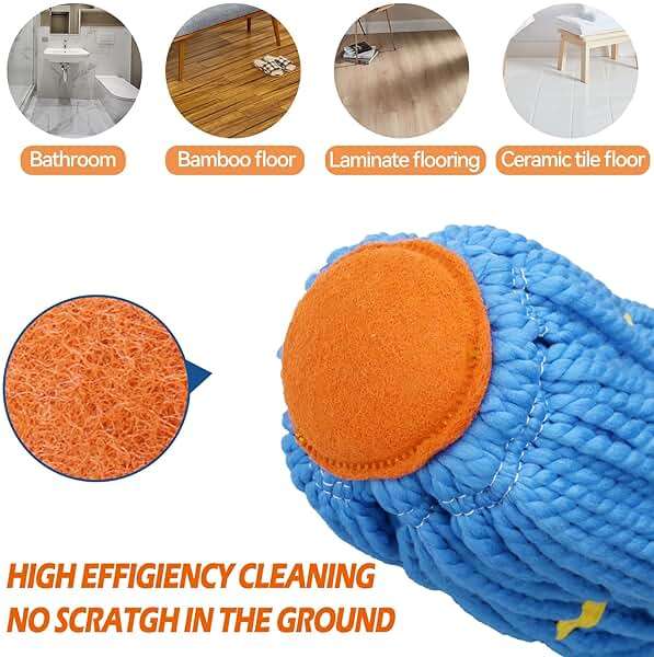 Self-Wringing Twist Mops for Floor Cleaning, Microfiber Floor mop with 57 " Long Handle, Easy Wringing Mop for Hardwood Commercial Household Clean - Image 4