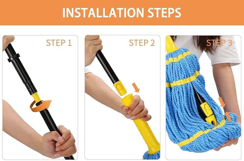 Self-Wringing Twist Mops for Floor Cleaning, Microfiber Floor mop with 57 " Long Handle, Easy Wringing Mop for Hardwood Commercial Household Clean - Image 8