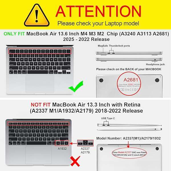 Fintie Case for MacBook Air 13.6 Inch A3449 A3240 A3113 A2681 (2022 2023 2024 2025 2026 Release) - Protective Snap On Hard Shell Cover for MacBook Air 13 Inch M2 M3 M4 M5 Chip (Composition Book) - Image 2