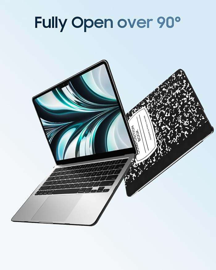Fintie Case for MacBook Air 13.6 Inch A3449 A3240 A3113 A2681 (2022 2023 2024 2025 2026 Release) - Protective Snap On Hard Shell Cover for MacBook Air 13 Inch M2 M3 M4 M5 Chip (Composition Book) - Image 3