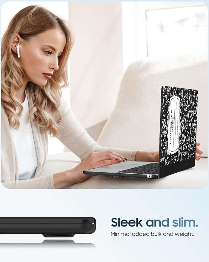 Fintie Case for MacBook Air 13.6 Inch A3449 A3240 A3113 A2681 (2022 2023 2024 2025 2026 Release) - Protective Snap On Hard Shell Cover for MacBook Air 13 Inch M2 M3 M4 M5 Chip (Composition Book) - Image 4