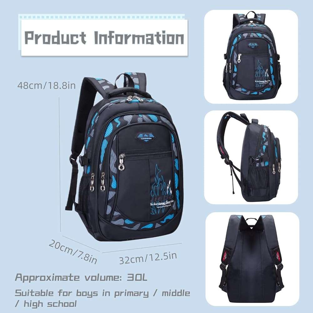 Bansusu Boys Backpack for Kids School Bag, Primary Middle School Backpack for Boys Bookbags - Image 3
