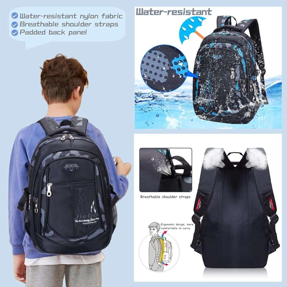 Bansusu Boys Backpack for Kids School Bag, Primary Middle School Backpack for Boys Bookbags - Image 6