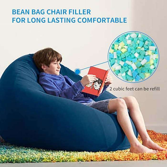 Bean Bag Filler, 10lbs Shredded Memory Foam Stuffing, Filling & Refill for Bean Bag Chairs, Couch Cushions, Punching Bags, Pillows, Sofas, Dog Beds, Multi Color & Shape - Image 9