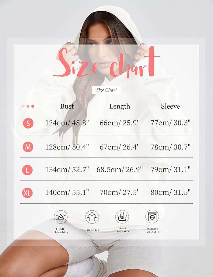Lauweion Women Solid Basic Fleece Letter Loose Hoodie Sweatshirt Long Sleeve Kangaroo Pocket Drop Shoulder Pullovers Top - Image 3