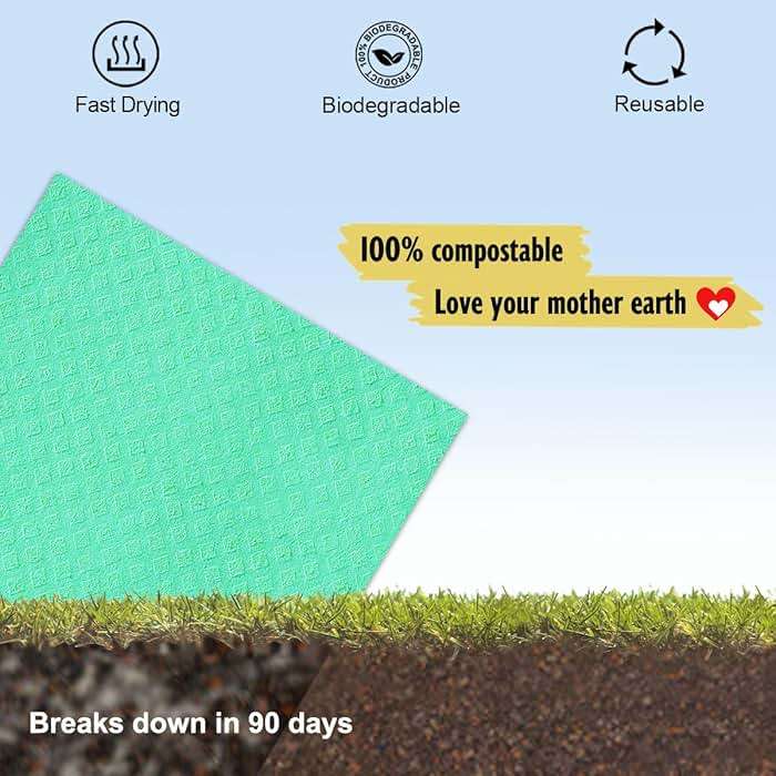MoLKENE Swedish Dish Cloths - 10 Pack Reusable Kitchen Dishcloths - Ultra Absorbent Dish Towels for Washing Dishes - Cellulose Sponge Cloth Cleaning Rag - Assorted - Image 6