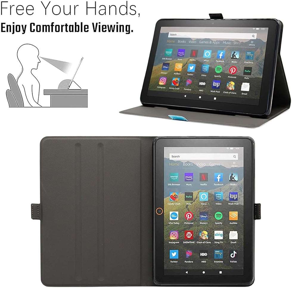 Viclowlpfe Amazon Kindle Fire HD 10 and Fire HD 10 Plus 10.1" Tablet Case (13th/11th Generation 2023/2021 Release), Slim Fit Leather Stand Smart Cover with Auto Sleep/Wake, Cute Bird - Image 5