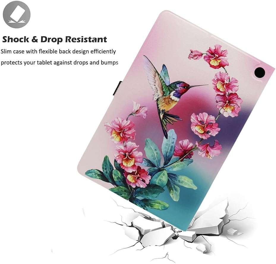 Viclowlpfe Amazon Kindle Fire HD 10 and Fire HD 10 Plus 10.1" Tablet Case (13th/11th Generation 2023/2021 Release), Slim Fit Leather Stand Smart Cover with Auto Sleep/Wake, Cute Bird - Image 6