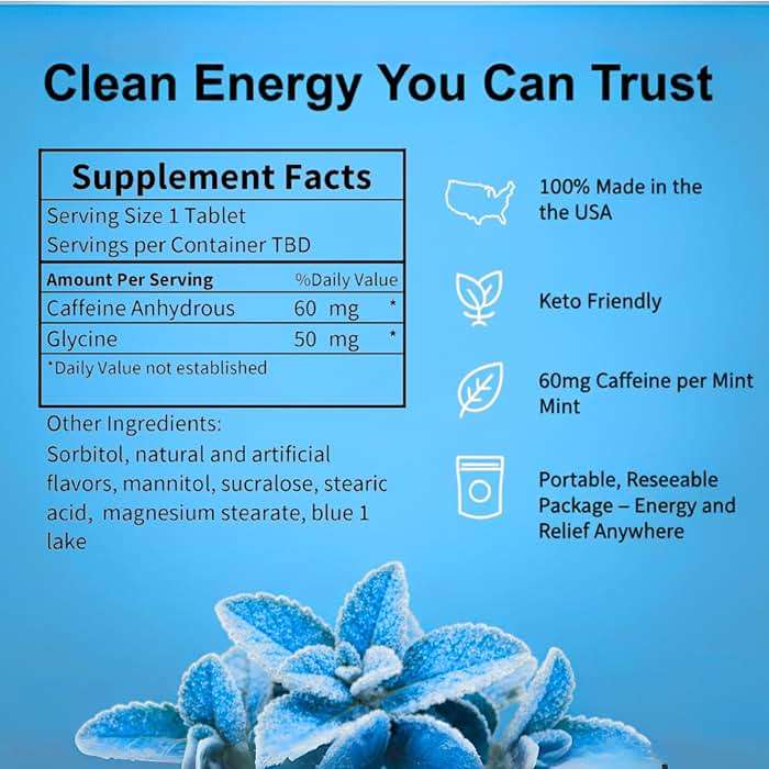 Caffeine Mints by Rally, 60 Milligram, Instant Energy, Fresh Breath, Caffeinated, 0 Sugar, Natural Peppermint, Cinnamon, Wintergreen Variety Pack (6 Packs, 60 Mints) - Image 6