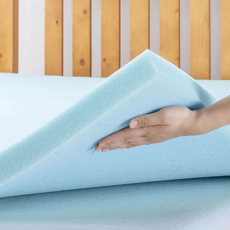 Best Price Mattress 2-inch Ventilated Gel Memory Foam Topper - Twin, Dorm Essentials, Blue - Image 4