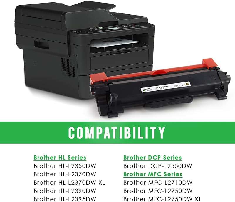 LINKYO Compatible Toner Cartridge Replacement for Brother TN760 TN-760 High Yield TN730 (4-Pack, Design P1) - Image 4