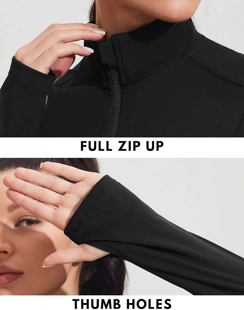 PINSPARK Women's Athletic Jackets Slim Fit Workout Jacket Full Zip Up Running Gym Yoga Sports Tops with Pockets - Image 4