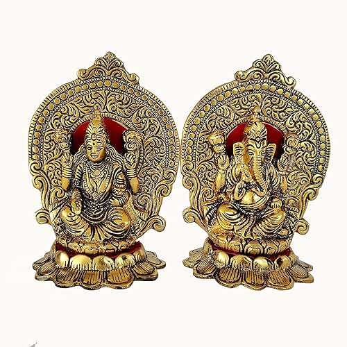 Wonder Care Lakshmi Ganesh Idol for Diwali | Lotus Style Ganesh Laxmi | Home & Office Decoration | Puja Statue - Image 1