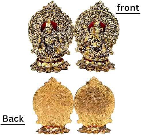 Wonder Care Lakshmi Ganesh Idol for Diwali | Lotus Style Ganesh Laxmi | Home & Office Decoration | Puja Statue - Image 5
