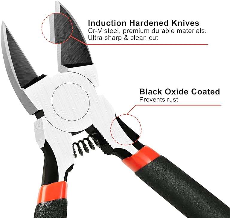 BOENFU Wire Snips Floral Wire Cutter Jewelry Wire Snippers 6 Inches 2 Pack Flush Cut Pliers Side Cutters Metal Cutting Tool for Crafting, Floral, Artificial Flowers, Chicken Wire, Electrical - Image 4