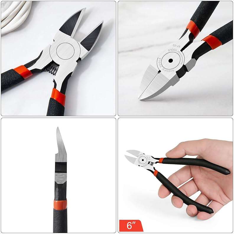 BOENFU Wire Snips Floral Wire Cutter Jewelry Wire Snippers 6 Inches 2 Pack Flush Cut Pliers Side Cutters Metal Cutting Tool for Crafting, Floral, Artificial Flowers, Chicken Wire, Electrical - Image 6