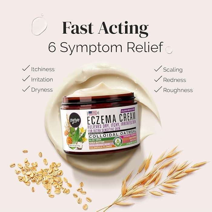Puriya 5-in-1 Eczema Cream for Kids, Baby, Toddler, Adults, Advanced Colloidal Oatmeal Lotion for Dry, Itchy Skin Relief on Face and Body, Clinically Tested, Intensive Moisturizing Eczema Treatment - Image 5