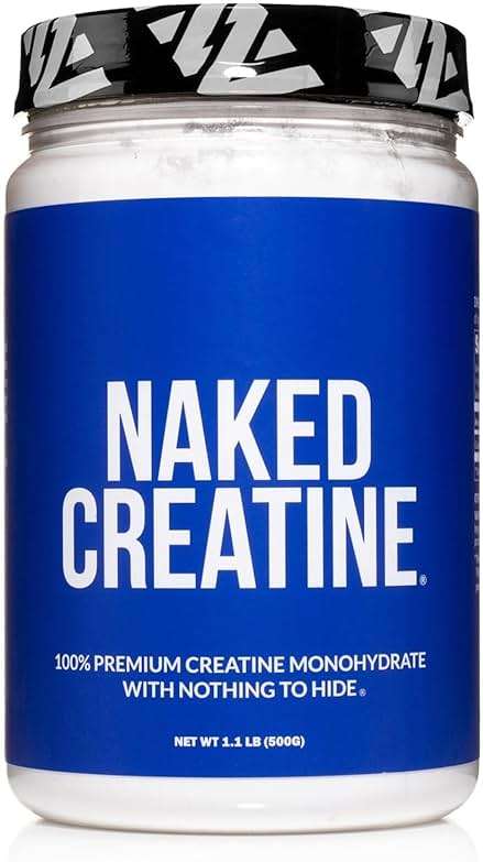 NAKED Pure Micronized Creatine Monohydrate Powder - NSF Certified, Unflavored, 500g, 1.1lb Bulk - Vegan, Non-GMO, Gluten-Free, Soy-Free, No Fillers, Supports Muscle Growth & Strength - 100 Servings - Image 1
