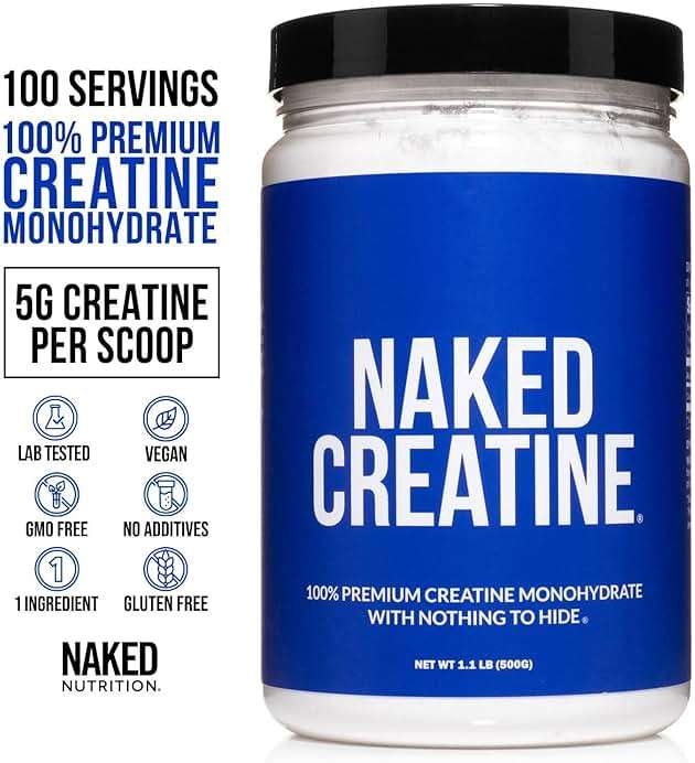NAKED Pure Micronized Creatine Monohydrate Powder - NSF Certified, Unflavored, 500g, 1.1lb Bulk - Vegan, Non-GMO, Gluten-Free, Soy-Free, No Fillers, Supports Muscle Growth & Strength - 100 Servings - Image 2