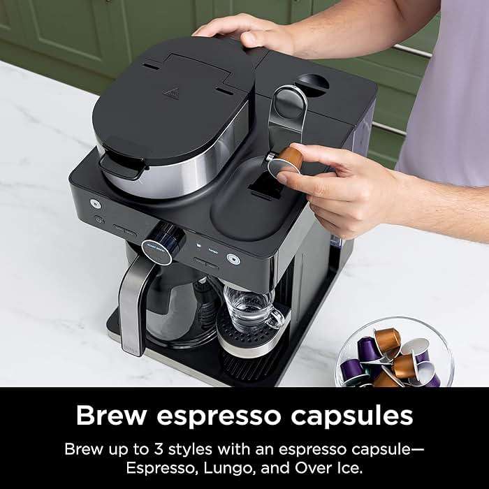 Ninja Espresso & Coffee Maker & Barista System, 3 Espresso Brew Styles, Single-Serve Coffee & Nespresso Capsule Compatible, Built-in Frother, Espresso, Cappuccino & Latte Maker, Black, CFN601 - Image 4
