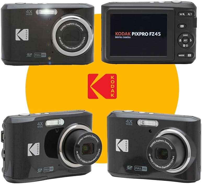 Kodak PIXPRO FZ45 Digital Camera Bundle with Black Point & Shoot Camera Case + Transcend 64GB SD Memory Card + Tri-fold Memory Card Wallet + Hi-Speed SD USB Card Reader + More (Black) - Image 3