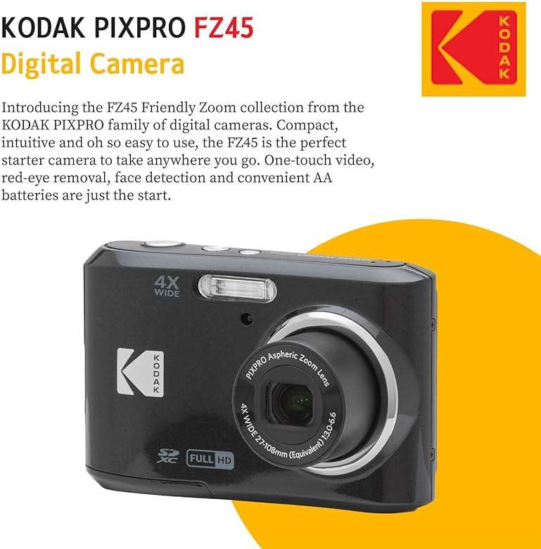 Kodak PIXPRO FZ45 Digital Camera (Black), Point & Shoot Camera Case, Sandisk 128GB SDXC Memory Card - Image 7