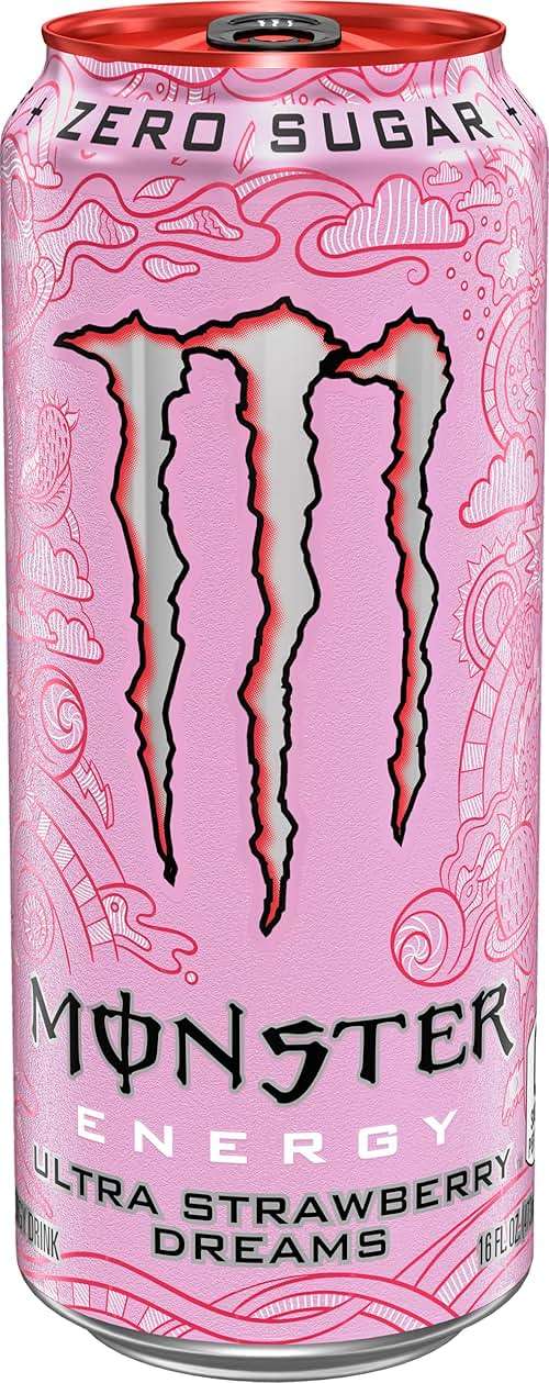 Monster Energy Ultra Strawberry Dreams, Sugar Free Energy Drink, 16oz - Image 1