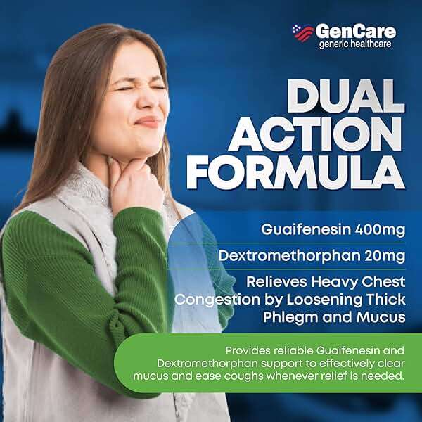 GenCare - Mucus Relief DM (150 Count Value Bottle) Dextromethorphan HBr 20mg Guaifenesin 400mg | Generic Mucus Relief DM | Immediate Release Uncoated Cough & Mucus Expectorant Pill - Image 3