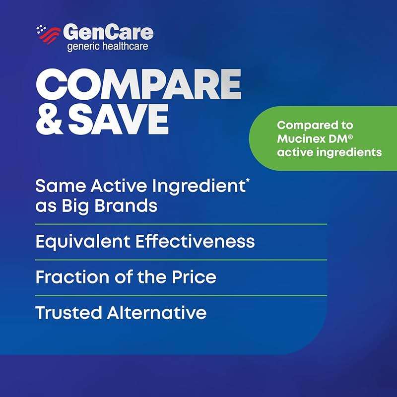GenCare - Mucus Relief DM (150 Count Value Bottle) Dextromethorphan HBr 20mg Guaifenesin 400mg | Generic Mucus Relief DM | Immediate Release Uncoated Cough & Mucus Expectorant Pill - Image 5