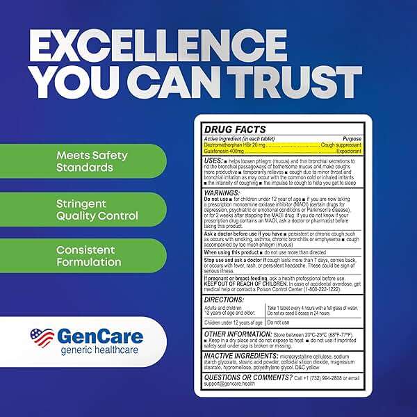 GenCare - Mucus Relief DM (150 Count Value Bottle) Dextromethorphan HBr 20mg Guaifenesin 400mg | Generic Mucus Relief DM | Immediate Release Uncoated Cough & Mucus Expectorant Pill - Image 6