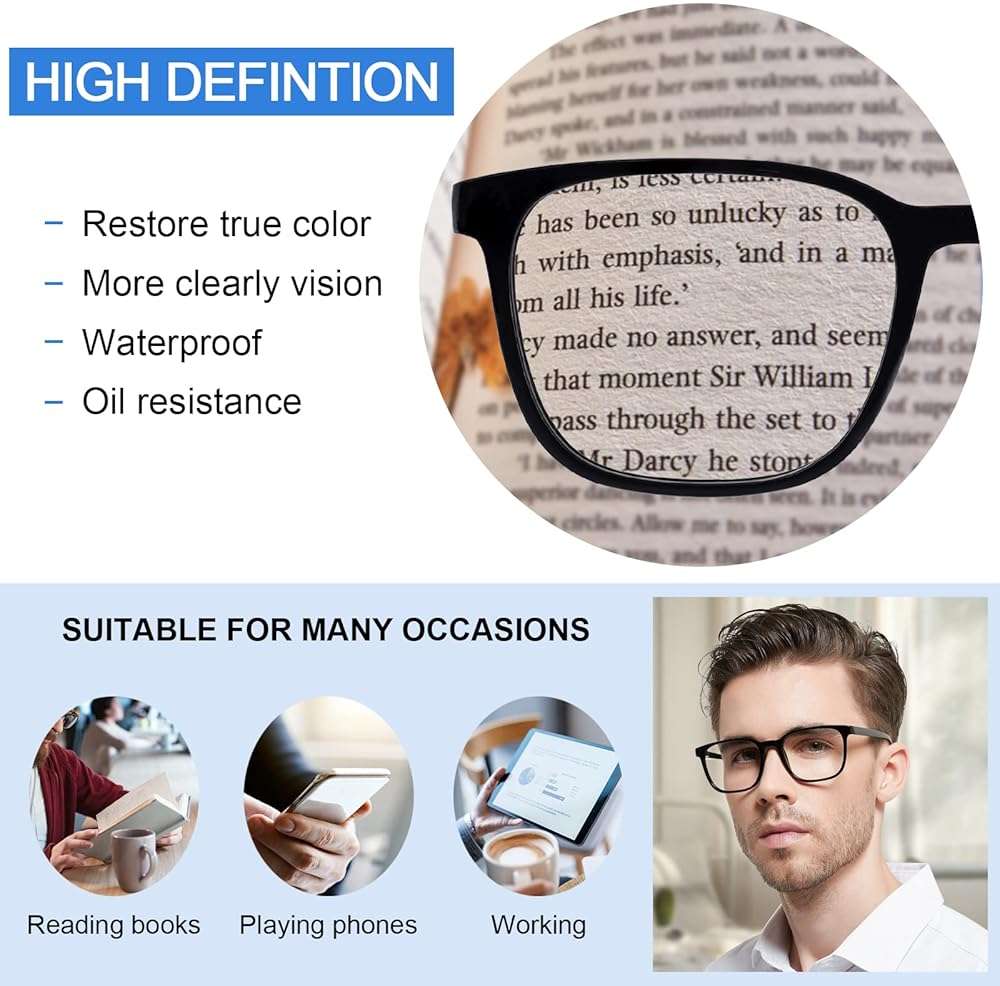 OCCI CHIARI Oversized Men's Reading Glasses Large Square Readers 1.0 1.25 1.5 1.75 2.0 2.25 2.5 2.75 3.0 3.5 4.0 5.0 6.0 - Image 3