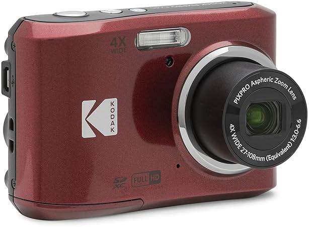 Kodak PIXPRO FZ45 Digital Camera + Black Point & Shoot Camera Case + Transcend 64GB SD Memory Card + Tri-fold Memory Card Wallet + Hi-Speed SD USB Card Reader + More! (Red) - Image 2