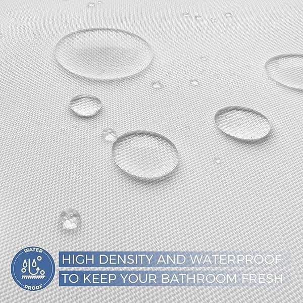 downluxe Waterproof Fabric Shower Curtain Liner, Soft Cloth Shower Liner with 3 Magnets, Machine Washable & Hotel Quality Bathroom Curtain, 70" W x 72" L, White - Image 5