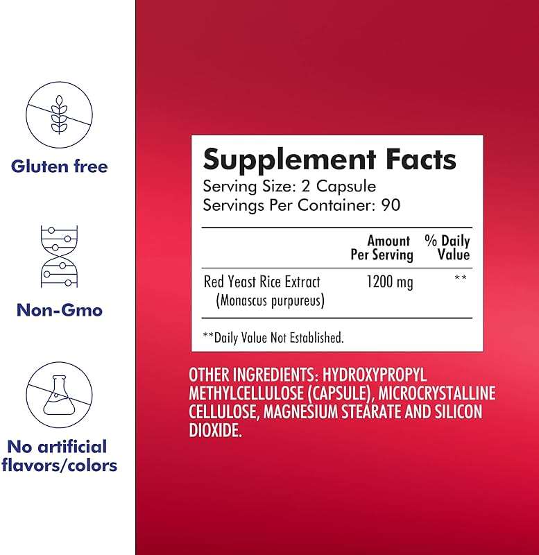 Santo Remedio Red Yeast Rice, Supports Cardiovascular System, Dietary Supplement, 1200 mg per Serving, 180 Capsules, Non-GMO, Gluten Free, No Artificial Flavors - Image 4