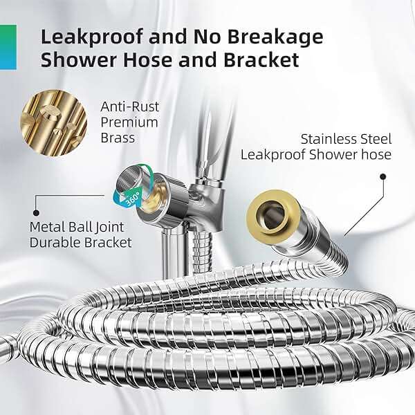BESAQUO Shower Head,10 Functions High Pressure shower head with handheld, Built-in Pause Mode & Power Wash, Non-Clogging Nozzles High Flow Hand Held Shower Head, Leakproof 6ft Hose&Adjustable Bracket - Image 7