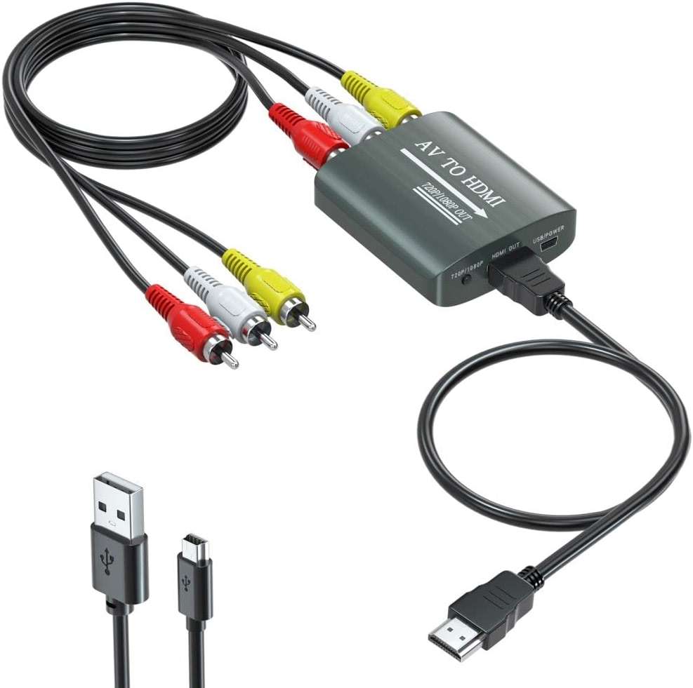 RCA to HDMI Converter,AV to HDMI for Xbox,PS One,PS2,PS3,N64,Wii,VCR,VHS,STB,Blue-Ray DVD Players,TV, Support 720p,1080p - Image 1