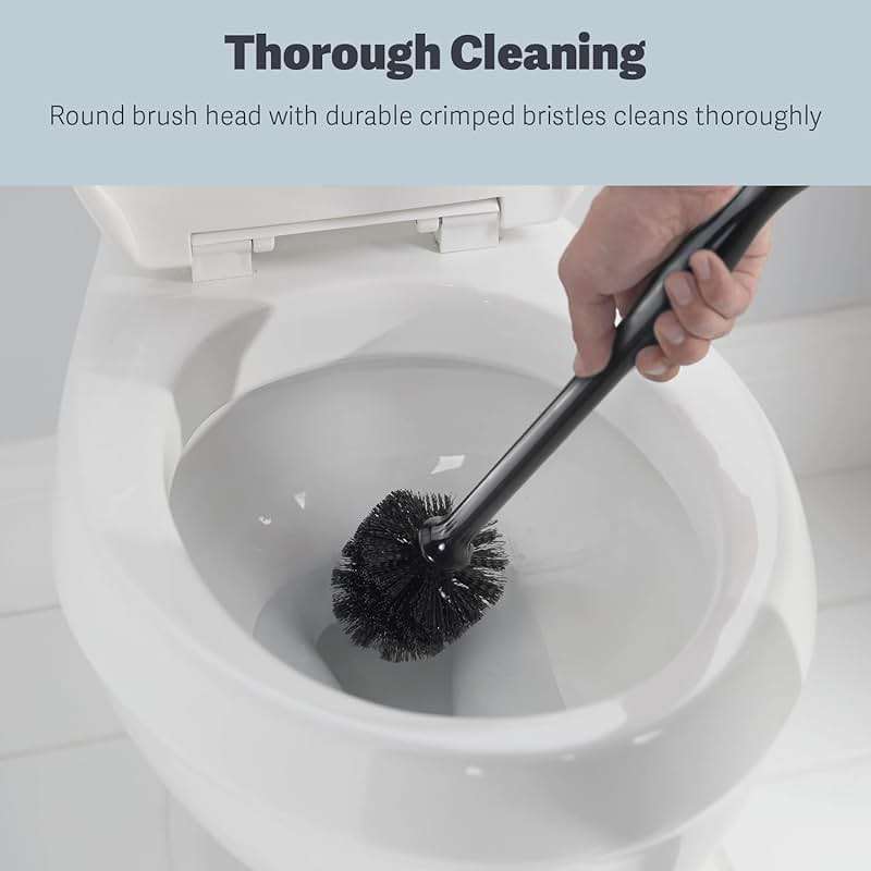 Casabella Bowl Brush & Plunger Combo - Heavy-Duty Toilet Plunger and Cleaning Brush, Ergonomic Handles, Durable Bowl Brush, Tackles Tough Clogs, Discreet Storage - Image 6