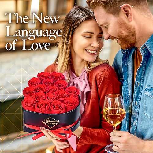 GLAMOUR BOUTIQUE 16 Flower Forever Heart Shape Box, Mothers Day Gift For Mom, Eternal Preserved Roses Gift for Her, Flowers bouquet, For Birthday, Anniversary, Girlfriend - Red - Image 2