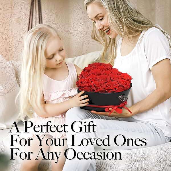 GLAMOUR BOUTIQUE 16 Flower Forever Heart Shape Box, Mothers Day Gift For Mom, Eternal Preserved Roses Gift for Her, Flowers bouquet, For Birthday, Anniversary, Girlfriend - Red - Image 5