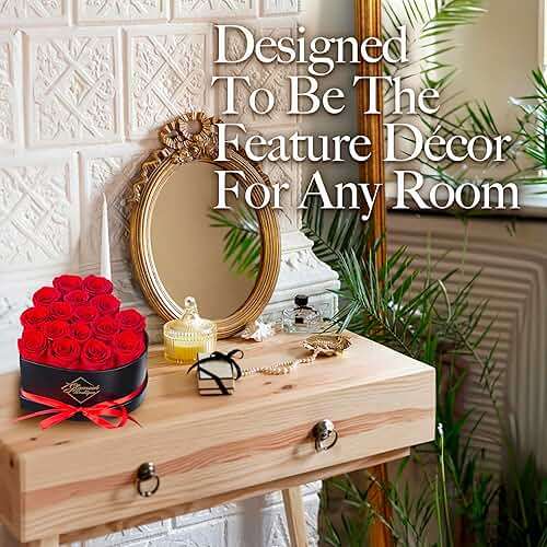 GLAMOUR BOUTIQUE 16 Flower Forever Heart Shape Box, Mothers Day Gift For Mom, Eternal Preserved Roses Gift for Her, Flowers bouquet, For Birthday, Anniversary, Girlfriend - Red - Image 6