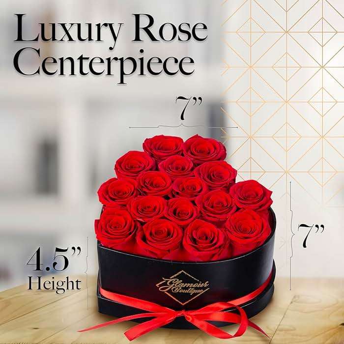 GLAMOUR BOUTIQUE 16 Flower Forever Heart Shape Box, Mothers Day Gift For Mom, Eternal Preserved Roses Gift for Her, Flowers bouquet, For Birthday, Anniversary, Girlfriend - Red - Image 7