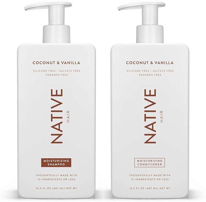 Native Coconut & Vanilla Shampoo and Conditioner Contain Naturally Derived Ingredients | All Hair Types, Color & Treated, Fine to Dry Damaged, Sulfate & Dye Free - 2-Pack - Image 1