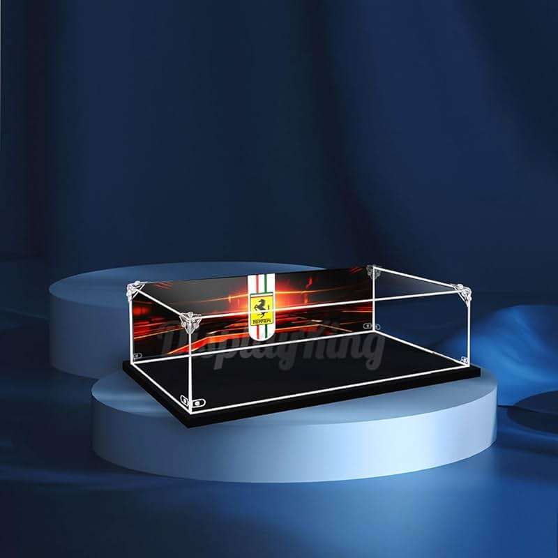 Acrylic Display case for Lego Ferrari 488 GTE AF Corse #51" 42125 3mm Thickness dust-Free and Crystal Clear Display case with Screw (Lego Set is not Included) (with Background) - Image 1