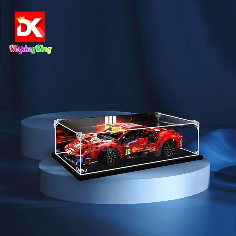 Acrylic Display case for Lego Ferrari 488 GTE AF Corse #51" 42125 3mm Thickness dust-Free and Crystal Clear Display case with Screw (Lego Set is not Included) (with Background) - Image 2